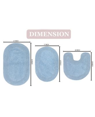 Double Ruffle 3-Pc. Bath Rug Set with Contour