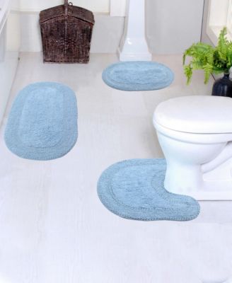 Double Ruffle 3-Pc. Bath Rug Set with Contour