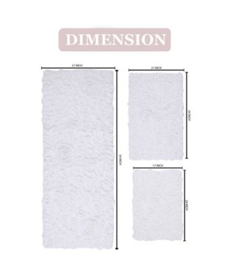 Bell Flower 3-Pc. Bath Rug Set