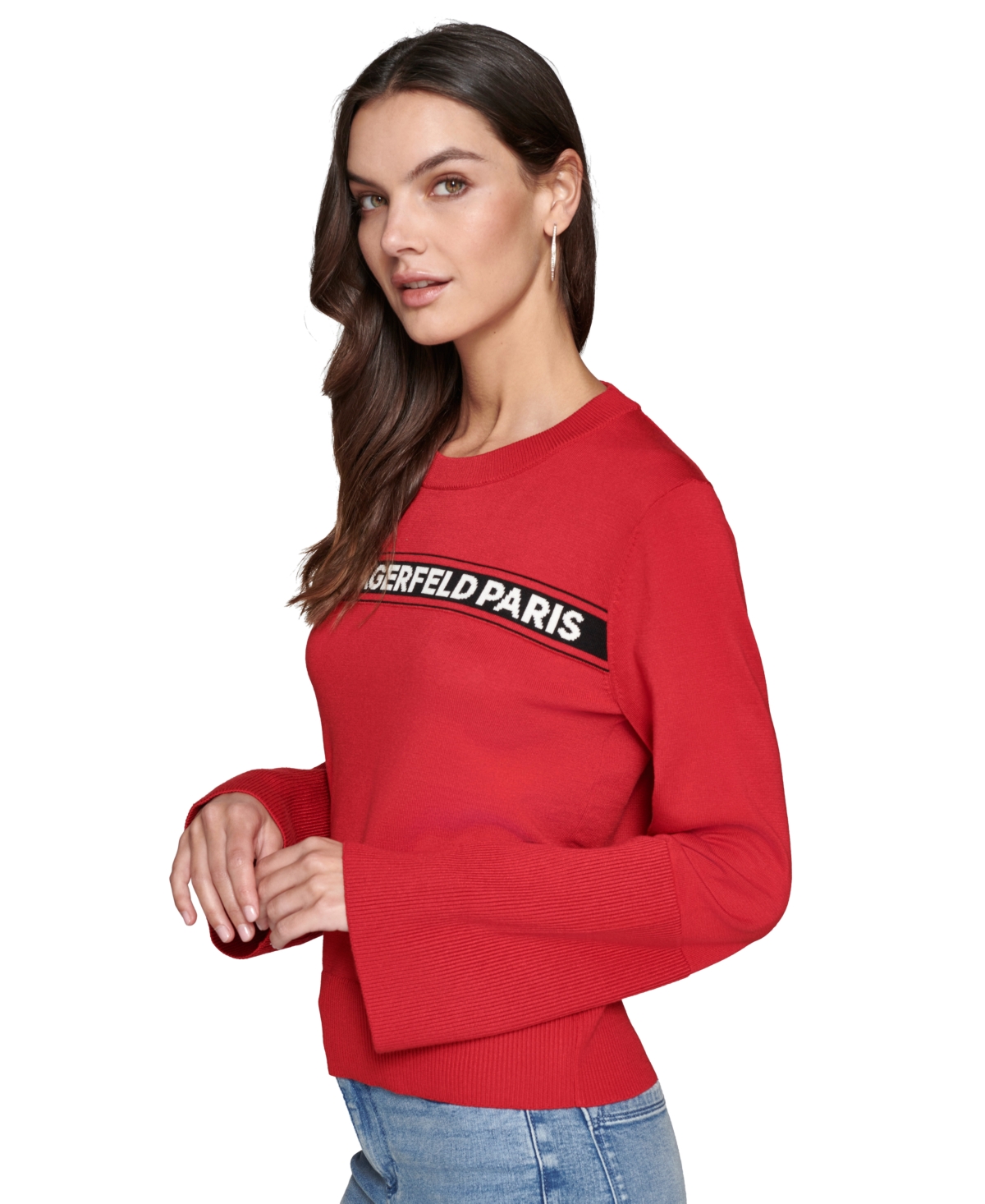 Karl Lagerfeld Paris Women's Logo Crewneck Sweater
