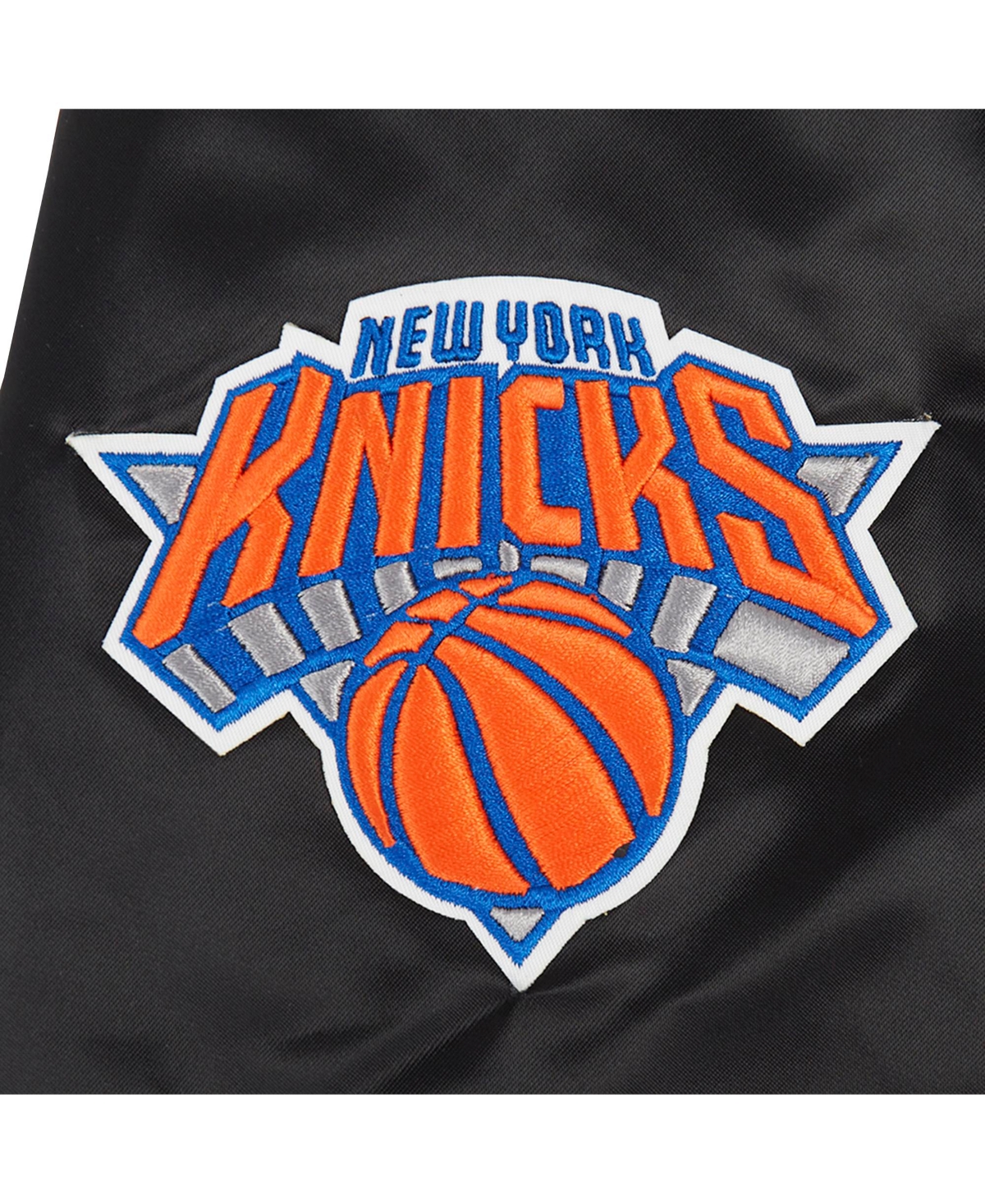 Pro Standard Women'sNew York Knicks Jeweled Satin Full-Snap Jacket - Black