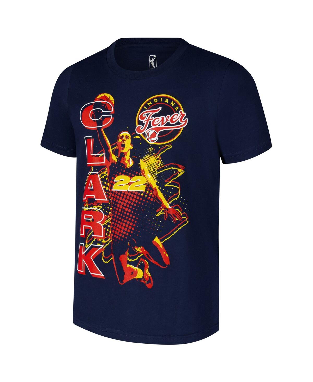 Outerstuff Big Boys And Girls Caitlin Clark Navy Indiana Fever Jam Player T-shirt In Navy