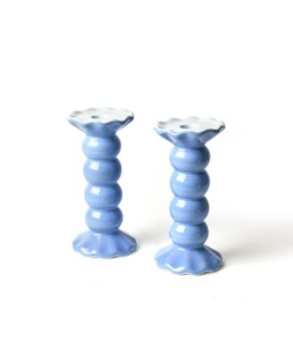 Signature Medium Knobbed Candle Holder with Ruffle, Set of 2