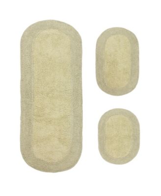 Double Ruffle 3-Pc. Bath Rug Set with Runner