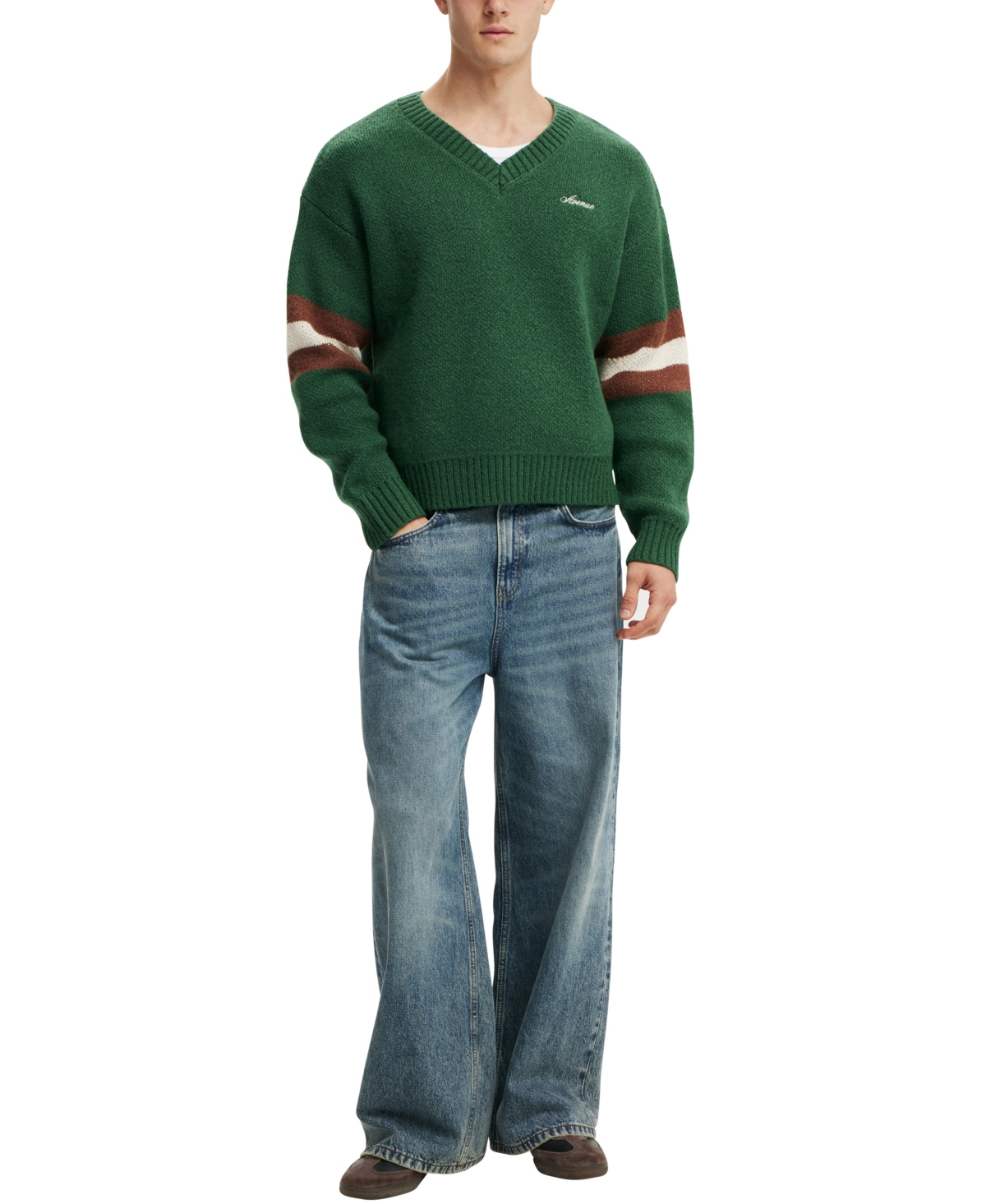 Cotton On Men's V Neck Knit Sweater