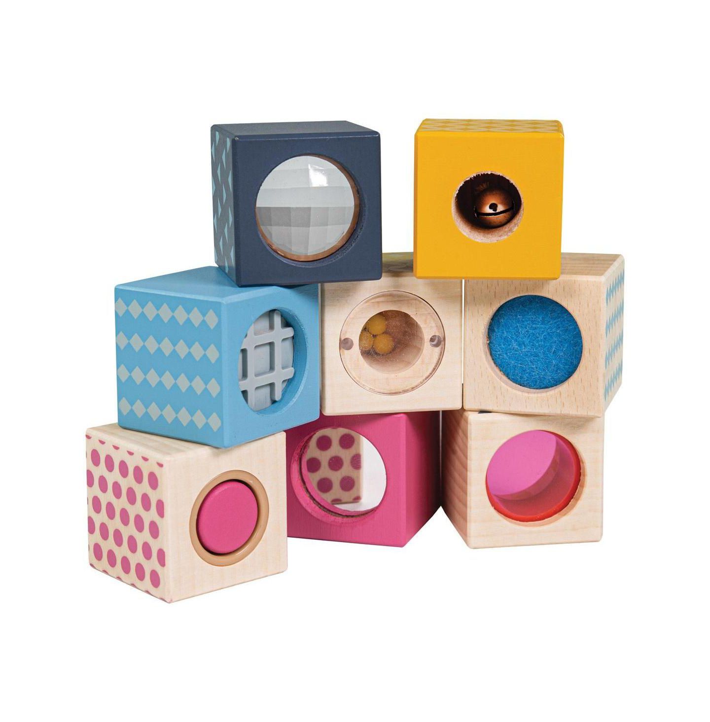 Детские конструкторы Bigjigs Toys Bigjigs Wooden Sensory Blocks - Set of 8 — фото 1
