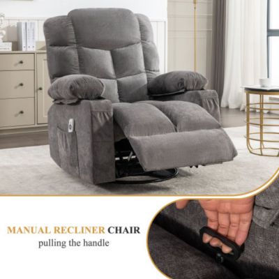 Recliner Chair Rocking Chairs for Adults with a Manual Massage and Heat