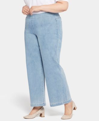 Plus Size Pull-On Teresa Wide Leg Jeans