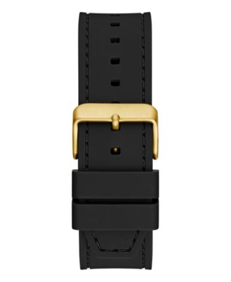 Men's Analog Black Silicone Watch, 42mm