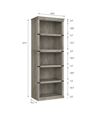 5 Tier Bookcase, Farmhouse Book Shelf
