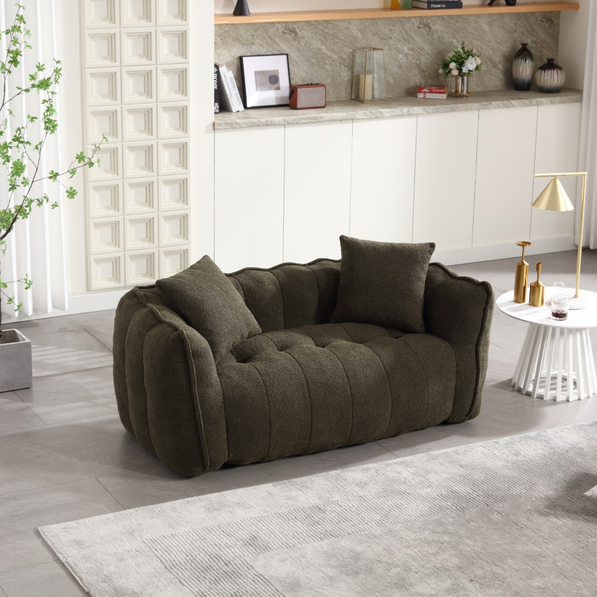 The Pop Home Two-Person Beanbag Chair with Foam Core, Comfortable Recliner Sofa for Gaming and Tv-The Pop Home