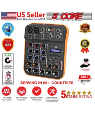 Audio Interface Mixer 4 Channel PC XLR Bluetooth USB DJ Music Podcast Karaoke Sound Board