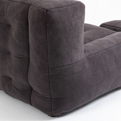 Fluffy Bean Bag Chair with Ottoman, Super Soft Lazy Sofa for Living Room-The Pop Home