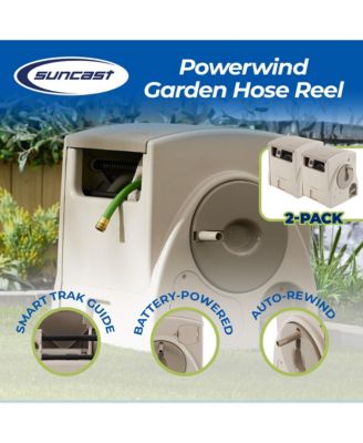 100-Ft. Powerwind Automatic Rewind Hose Reel, Light Taupe (2 Pack)