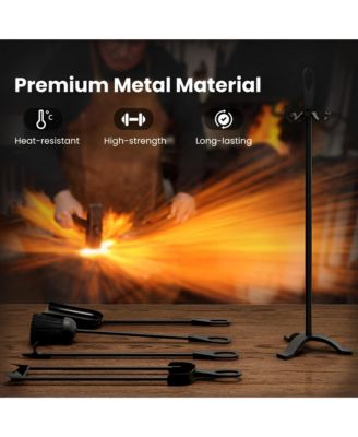 5 Pieces Fireplace Tool Set Fireplace Accessories with Poker