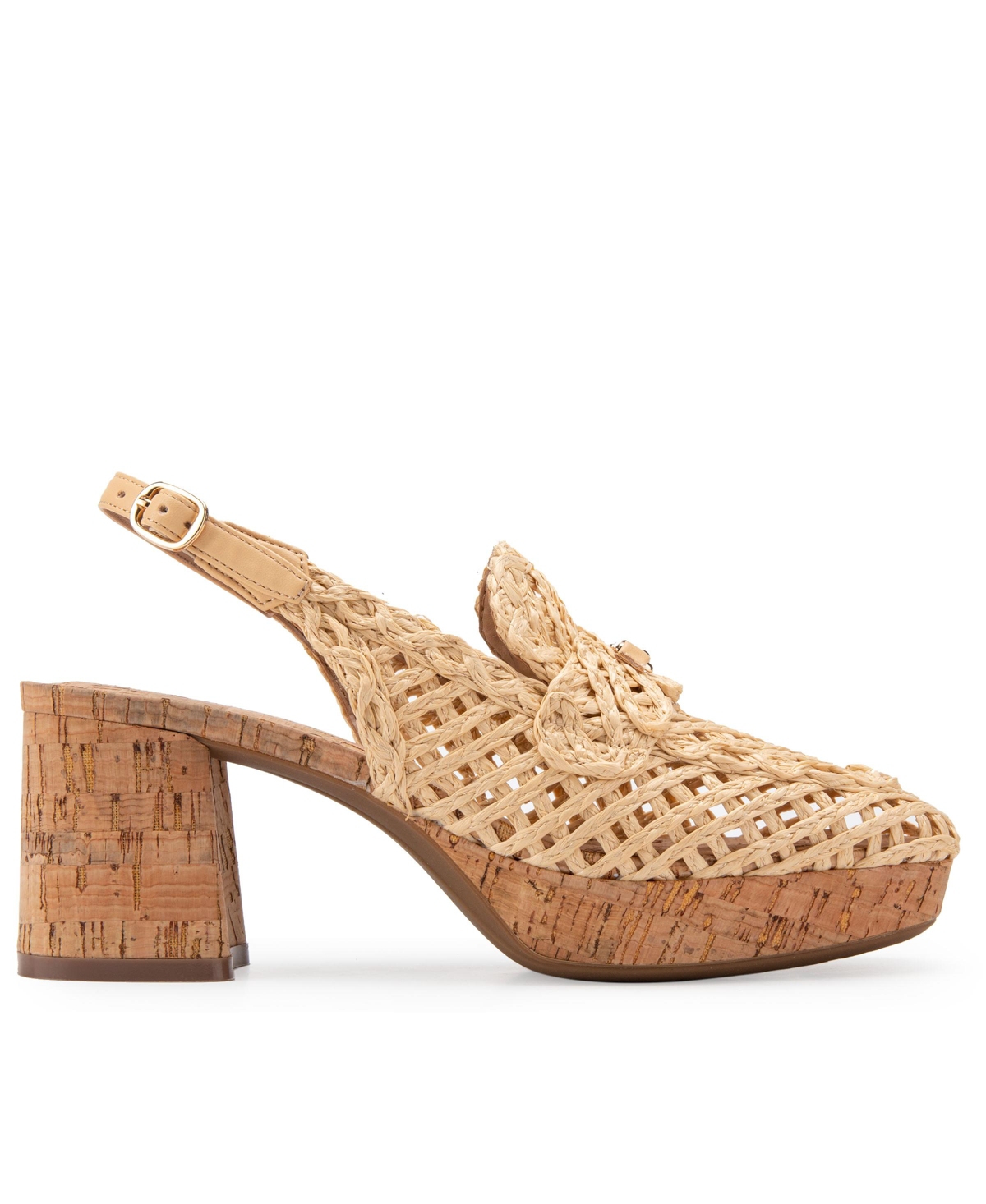 Shop Aerosoles Women's Santiago Raffia Platform Pumps In Natural Raffia