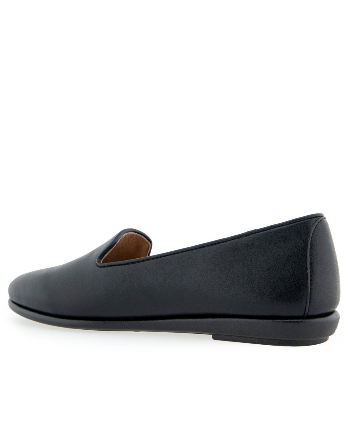 Aerosoles Women's Betunia Closed Toe Flats - Black Smooth Faux Leather - Polyurethane