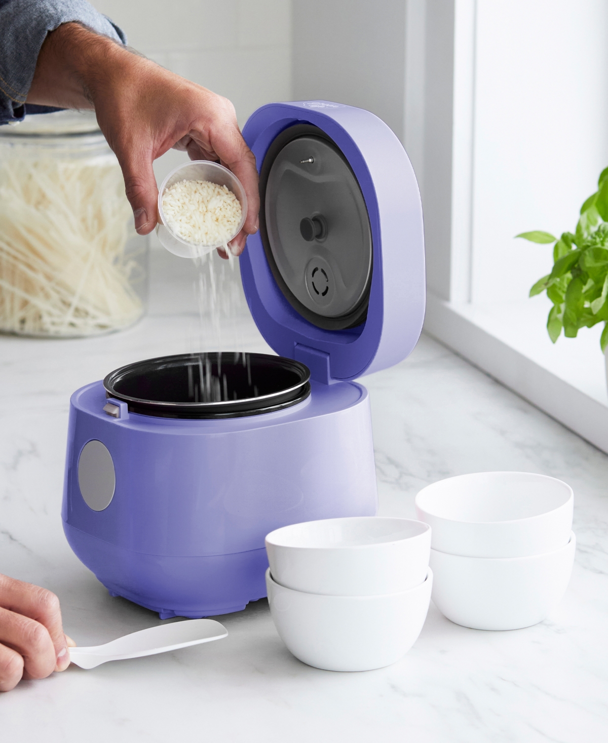 Greenlife Ceramic Nonstick Healthy Go Grains Rice Cooker In Periwinkle