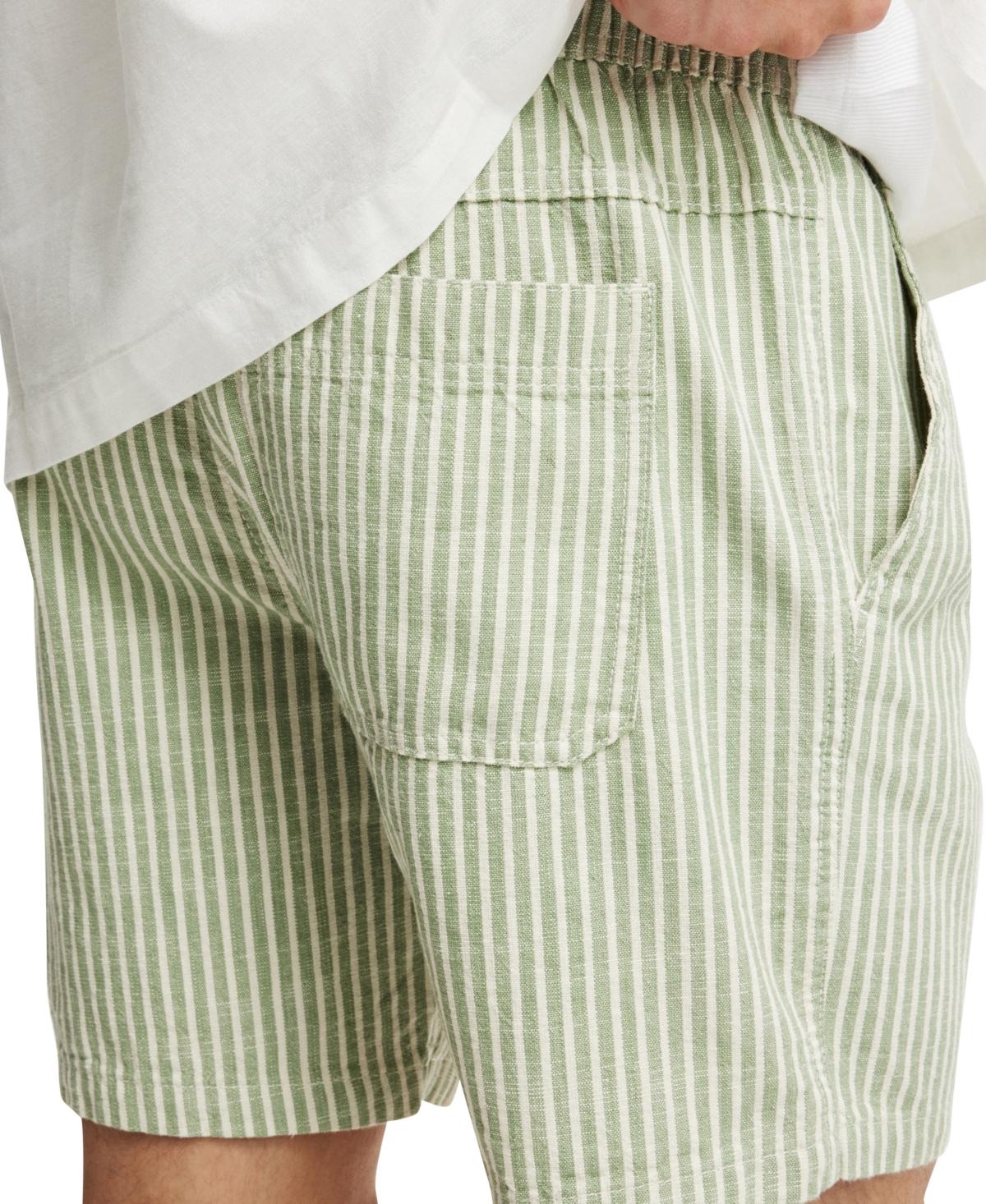 Cotton On Men's Easy Short In Sage Stripe