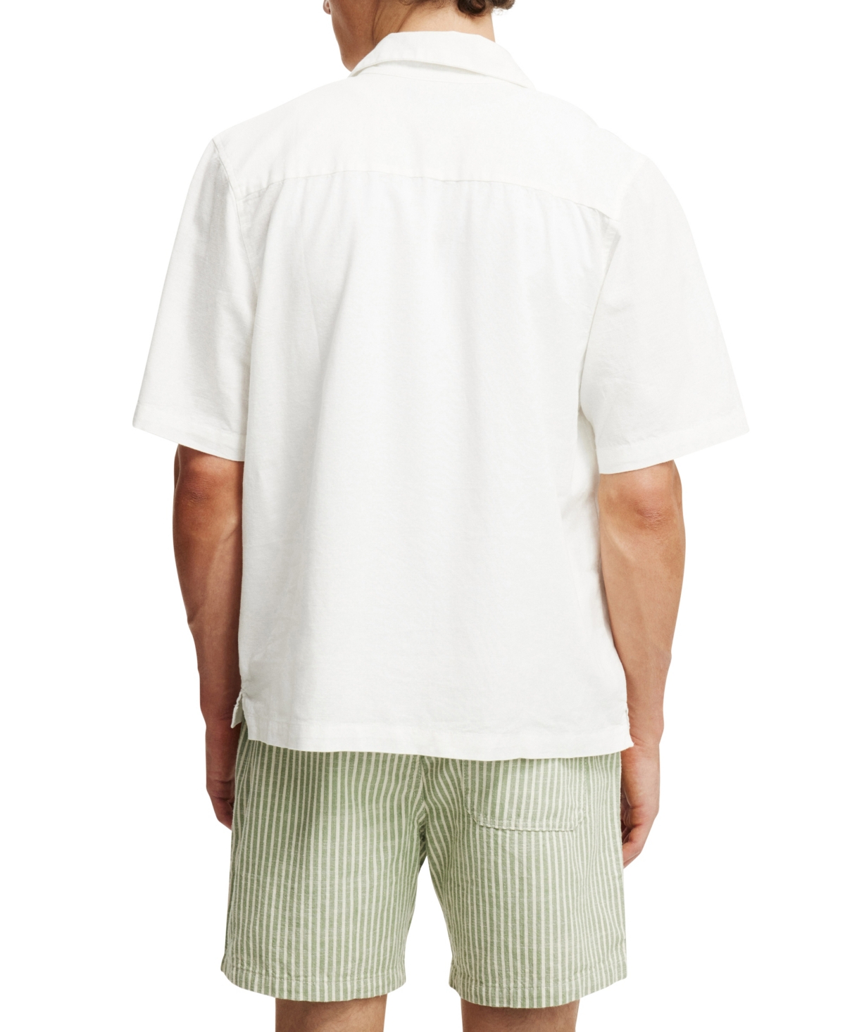 Cotton On Men's Easy Short In Sage Stripe