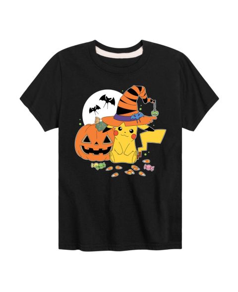 Футболка Pokemon Pikachu Witch Graphic для мальчиков, цвет: Чёрный