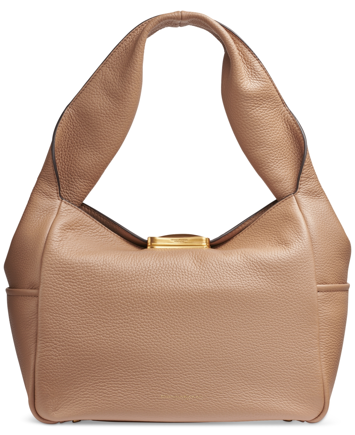 Donna Karan Amagansett Soft-rolled Leather Shoulder With Sculpted Magnet Closure In Toasted Almond