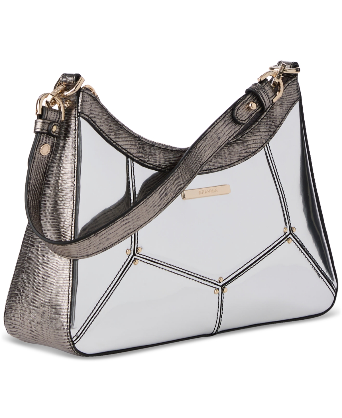 Brahmin EsmeTamar Small Leather Shoulder Bag - Chrome