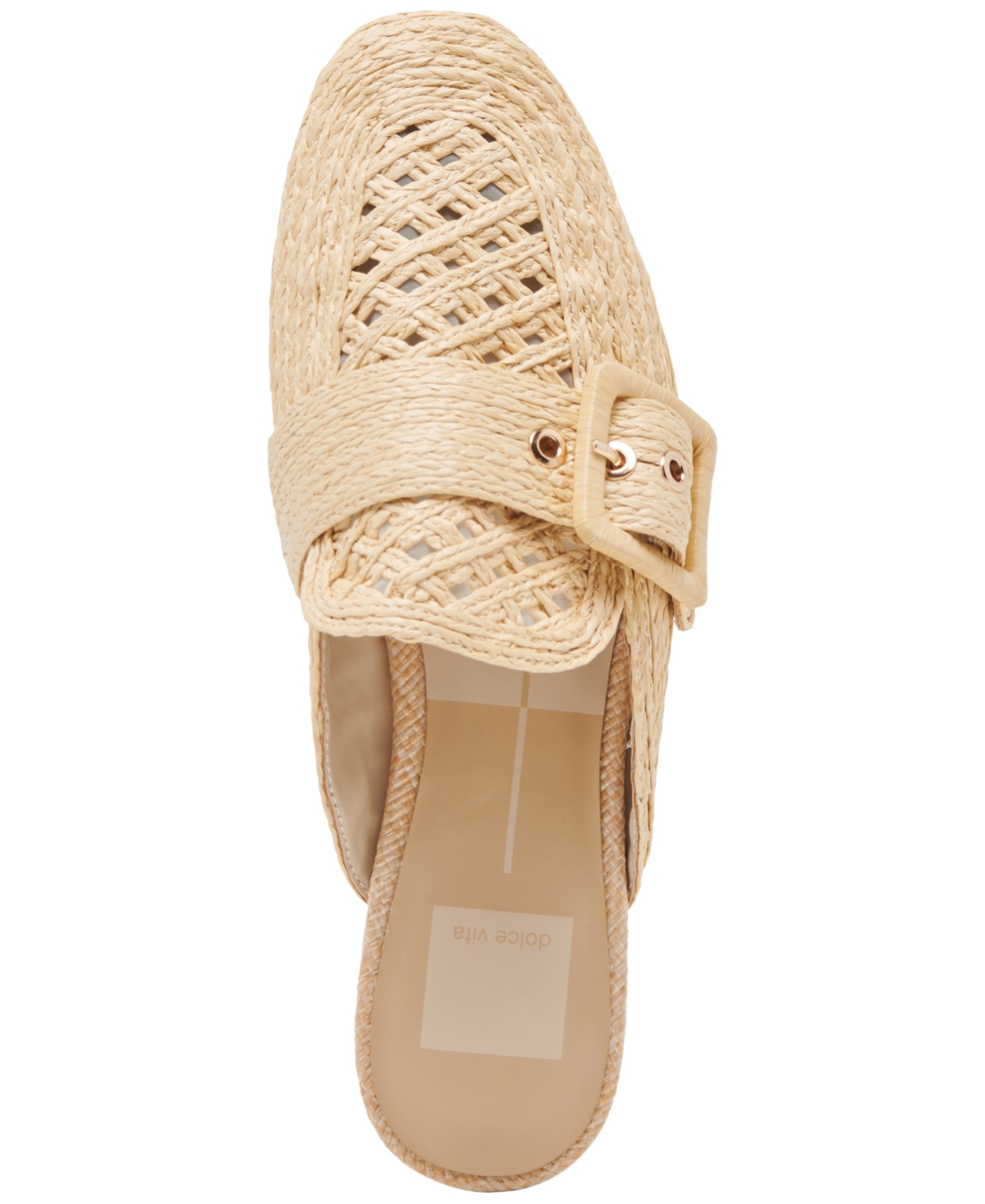 Dolce Vita Women's Sianna Woven Raffia Slip-On Mule Flats