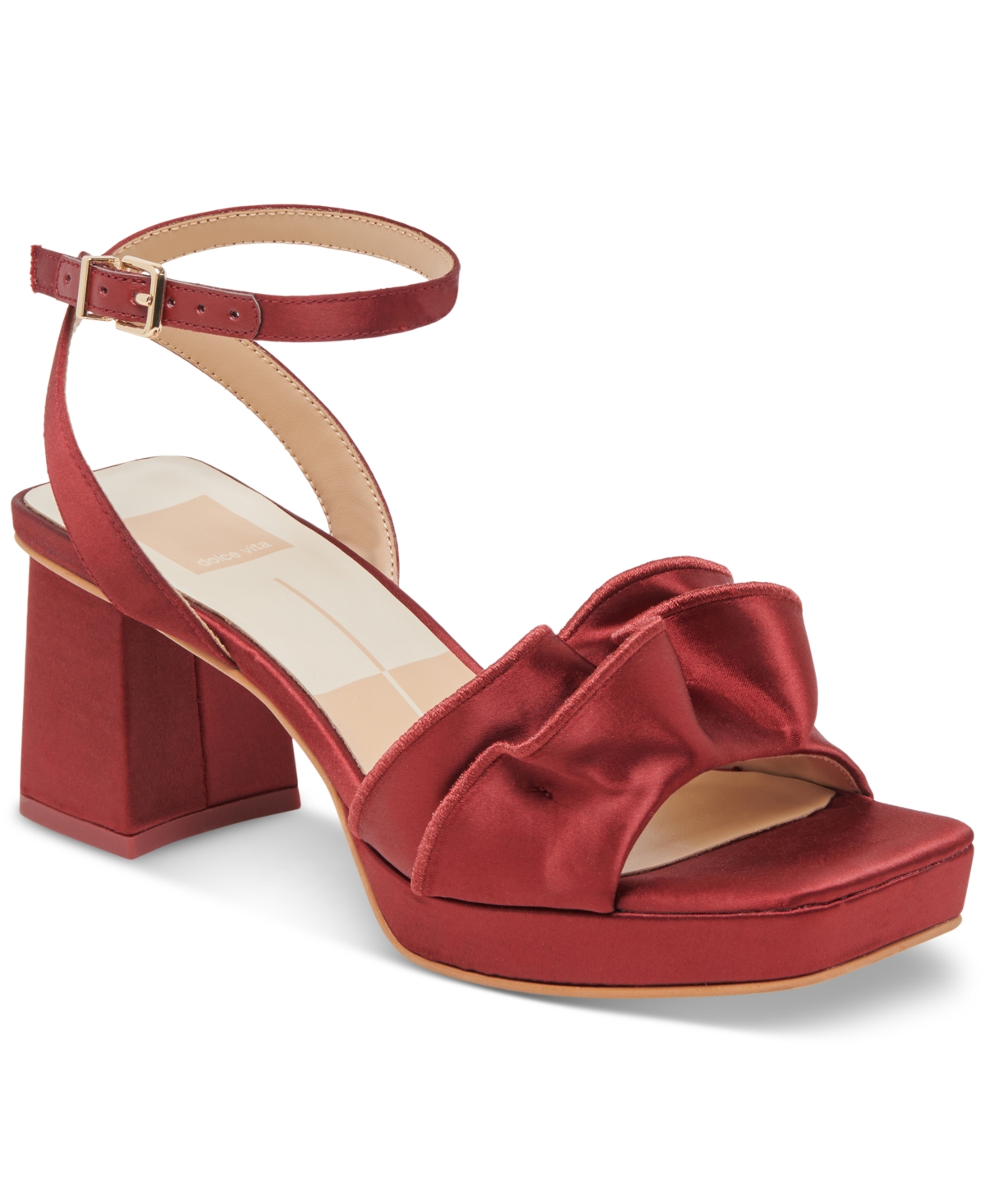 Women's Cheer Ruffled Platform Dress Sandals - Wine