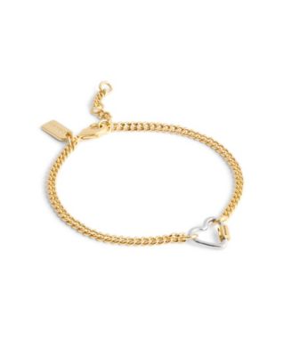 Two-Tone Signature Carabiner Heart Link Bracelet