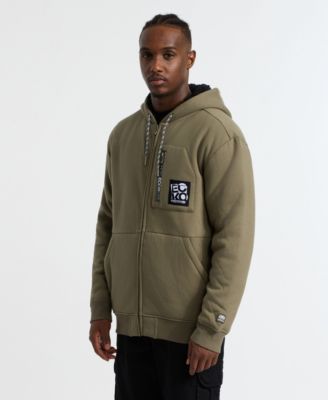 Men's Printed Zip Sherpa Hoodie