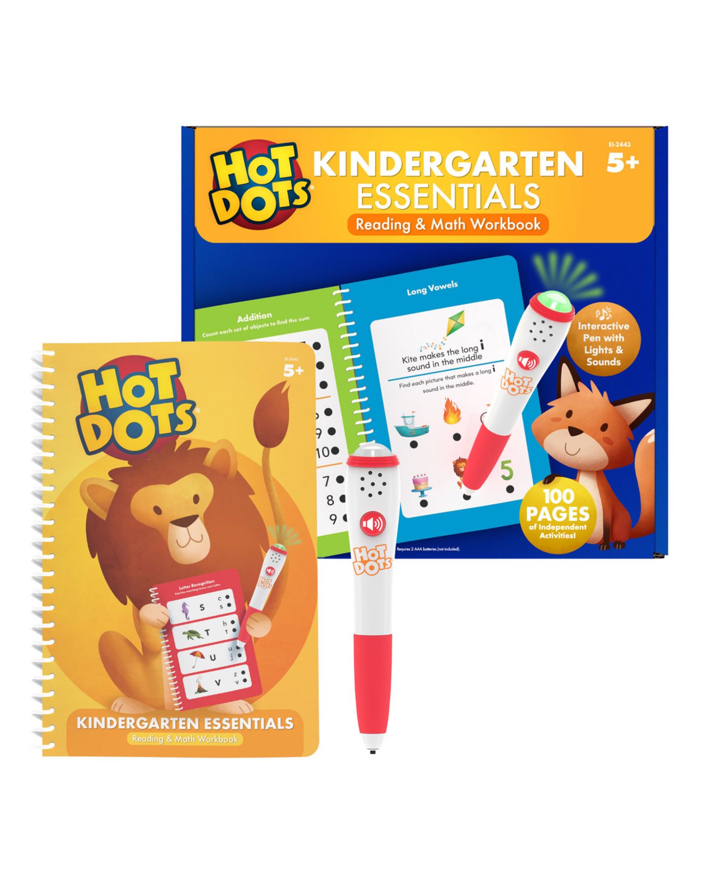 Детские игрушки Educational Insights Hot Dots Kindergarten Essentials Reading and Math 2-Piece Interactive Book, Ages 5+ — фото 5