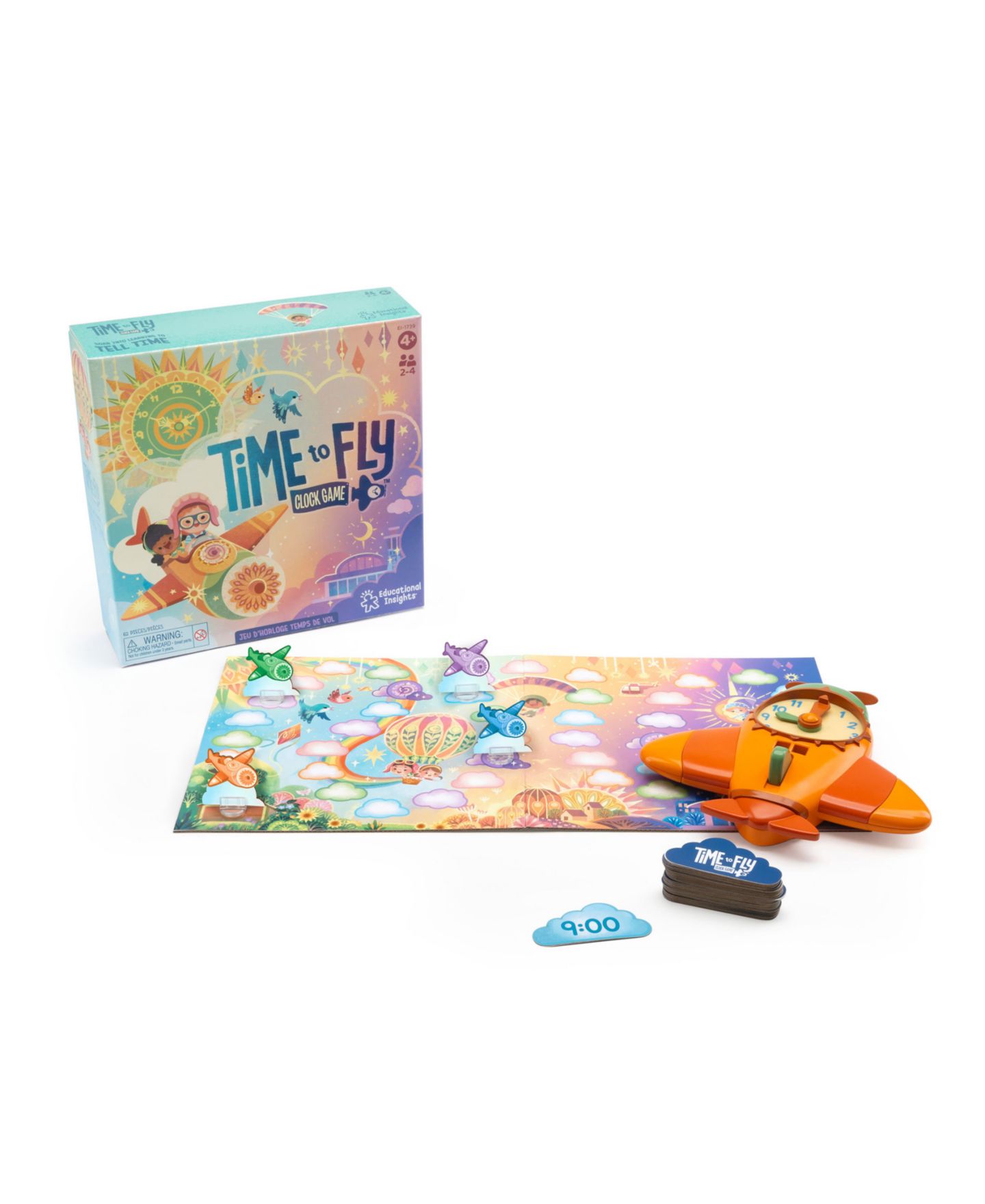 Детская настольная игра Educational Insights Time to Fly Time-Telling Board Game, Ages 4+ — фото 1