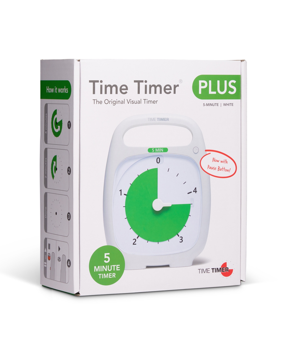 Time Timer Plus 5 Minute Timer In White