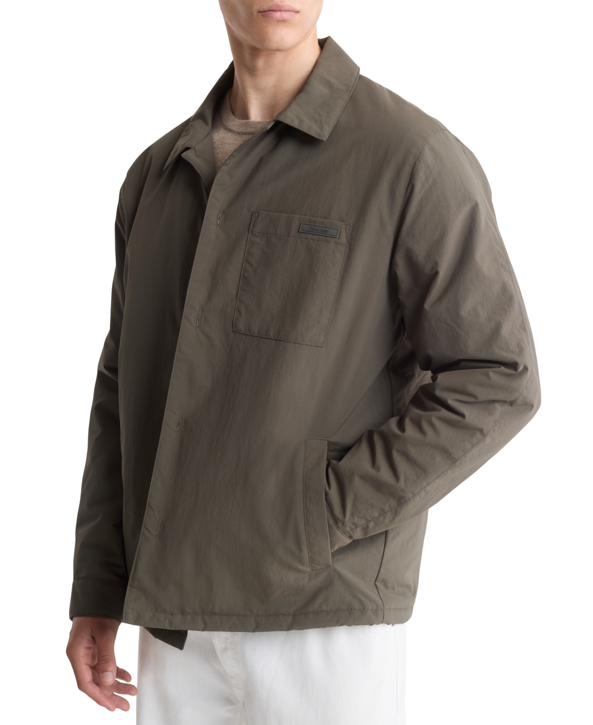 Calvin Klein Men's Crinkle Nylon Insulated Shirt Jacket
