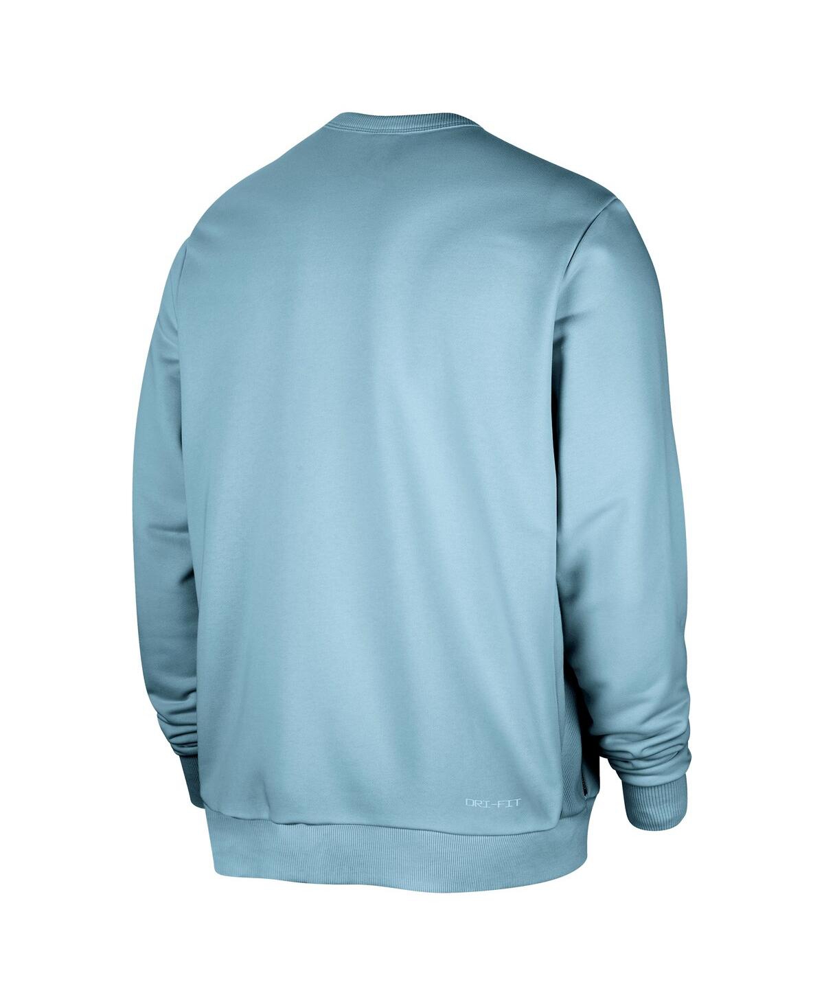 NIKE MEN'S LIGHT BLUE NEW YORK KNICKS COURTSIDE STANDARD ISSUE PERFORMANCE PULLOVER SWEATSHIRT 
