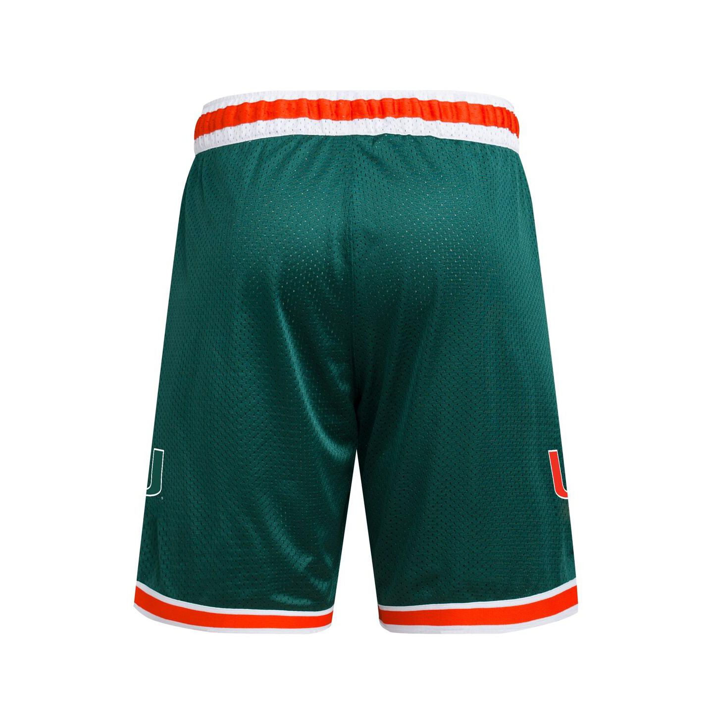 Мужские шорты adidas Green Miami Hurricanes Swingman Replica Basketball — фото 2