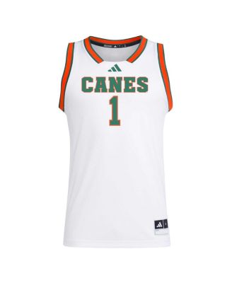 Men's 1 White Miami Hurricanes Replica Swingman Jersey