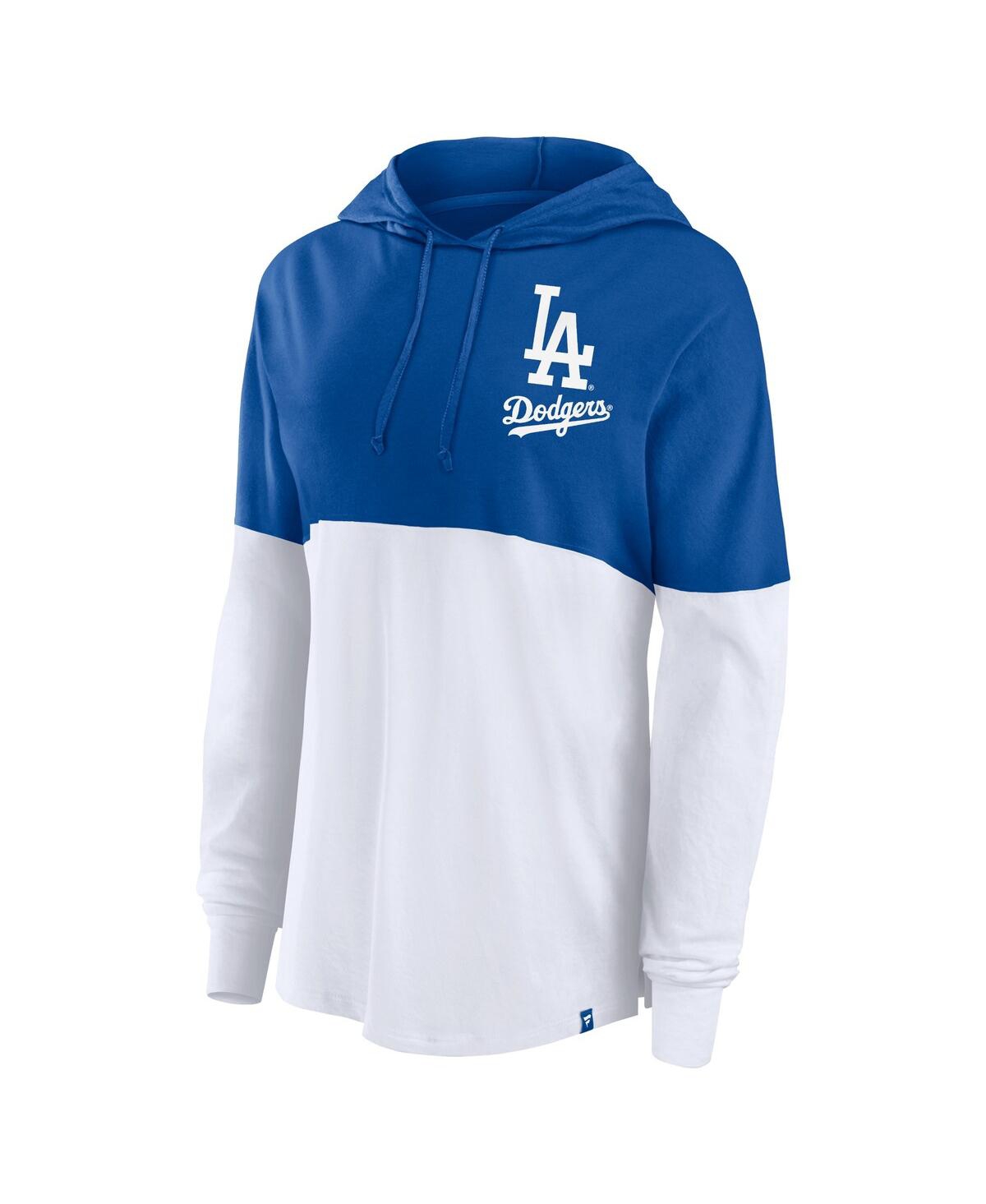 Fanatics Women's Royal/white Los Angeles Dodgers Backup Option Pullover Hoodie In Royal,white