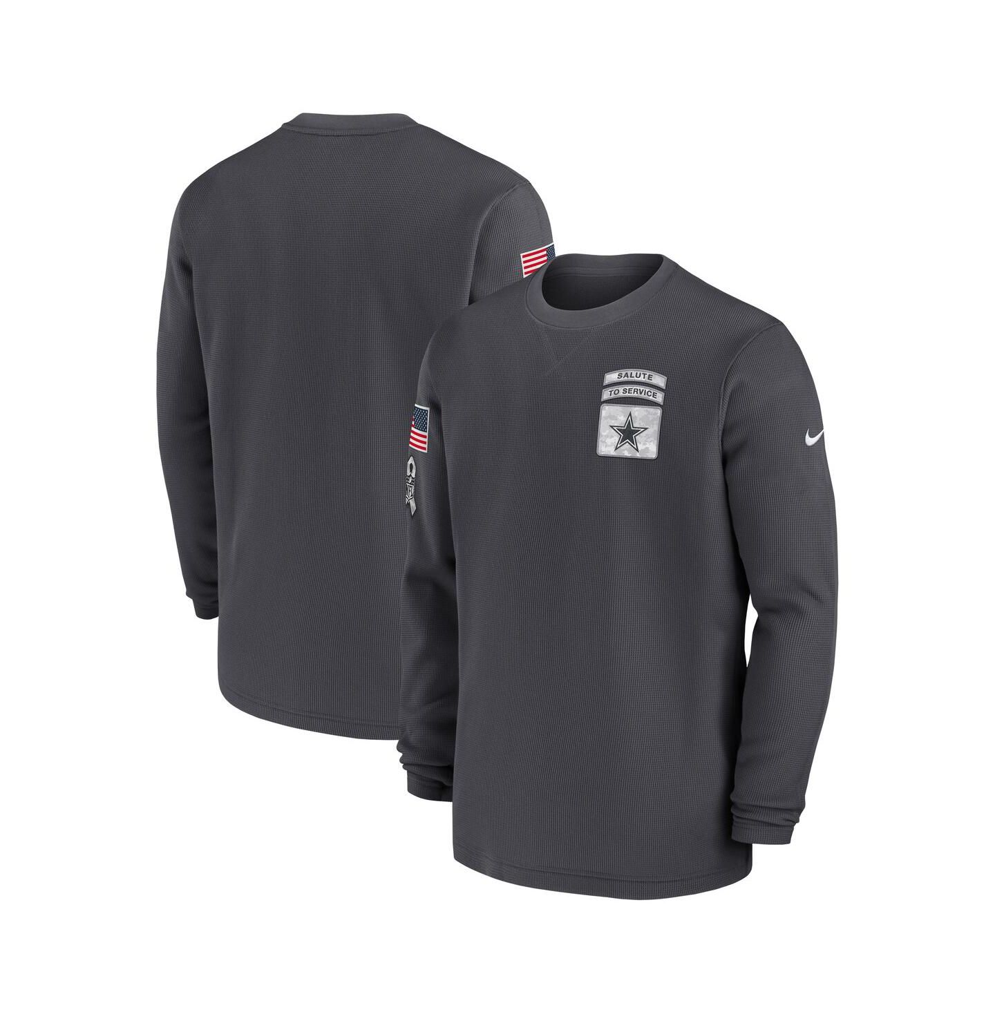 Мужская футболка Nike Anthracite Dallas Cowboys 2024 Salute to Service Long Sleeve — фото 1
