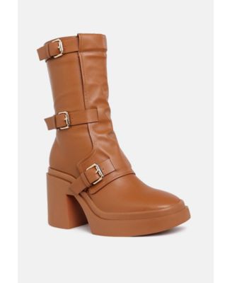 Womens Syrah Chunky Biker Boots