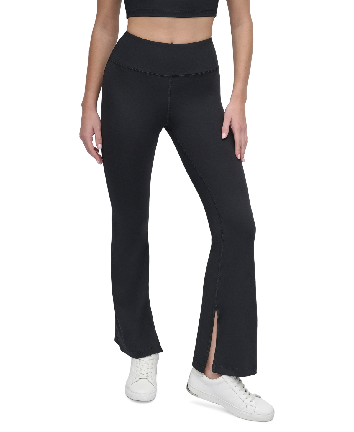Dkny Sport Women's Balance Compression Flare-leg Tights In Black