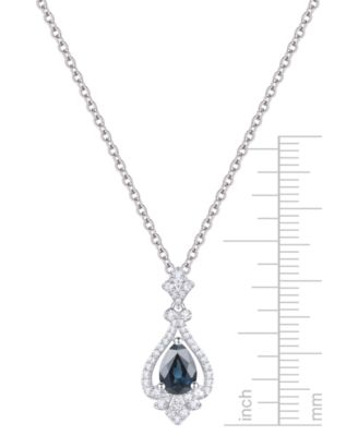 Emerald (5/8 ct. t.w.) & Diamond (1/5 ct. t.w.) Pear Halo 18" Pendant Necklace in 14k Gold (Also in Ruby & Sapphire)