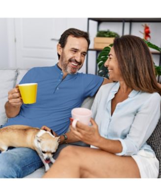 Men's Short Sleeve Henley Polo Shirt with Contrast-Trim