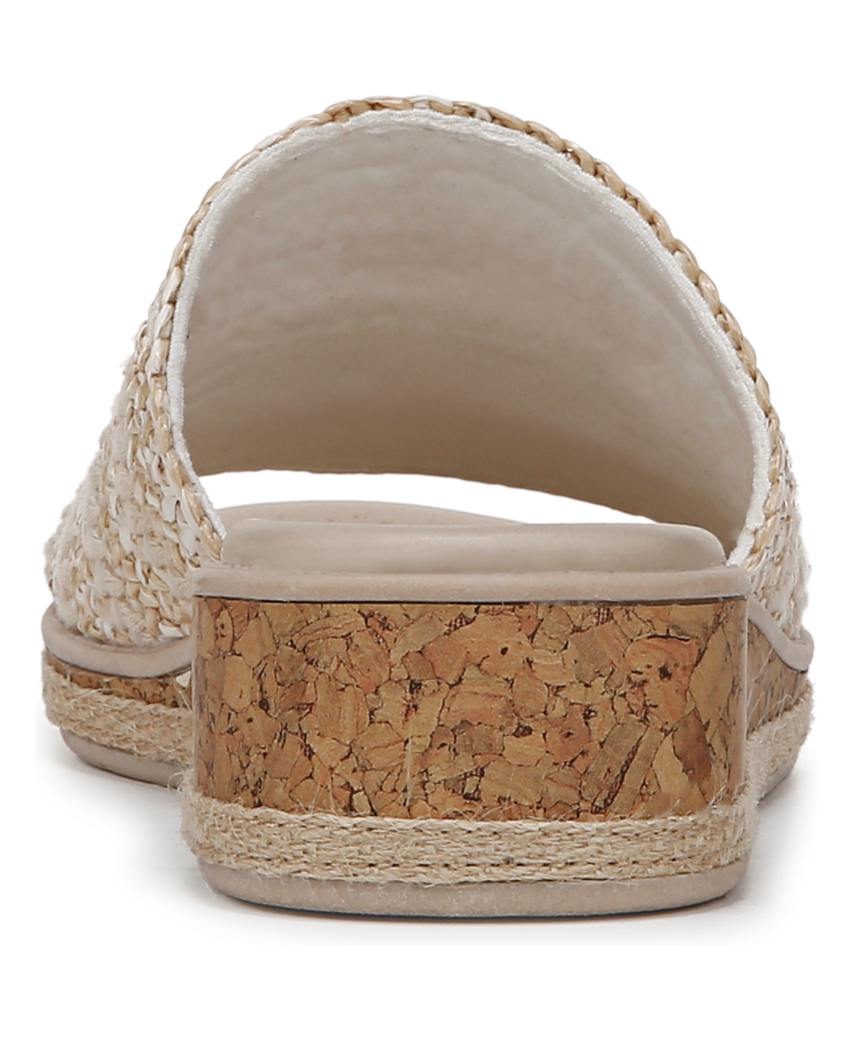 Bzees Runaway Washable Slide Wedge Sandals In White Raffia Fabric
