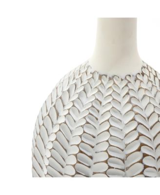 Modern Geometric Pattern Polyresin 23.5-Inch Tall Trumpet Vase