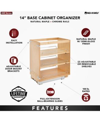 14" Pullout Kitchen Cabinet Organizer Pantry Spice Rack, 448-BC-14C