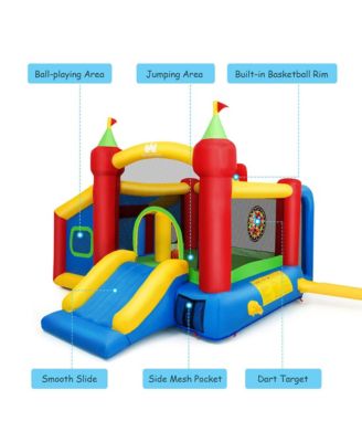 Inflatable Bounce House Kids Slide Jumping Castle with Ball Pit and Dart Board
