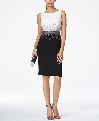 Calvin Klein Colorblocked Rhinestone Sheath Dress - Dresses - Women