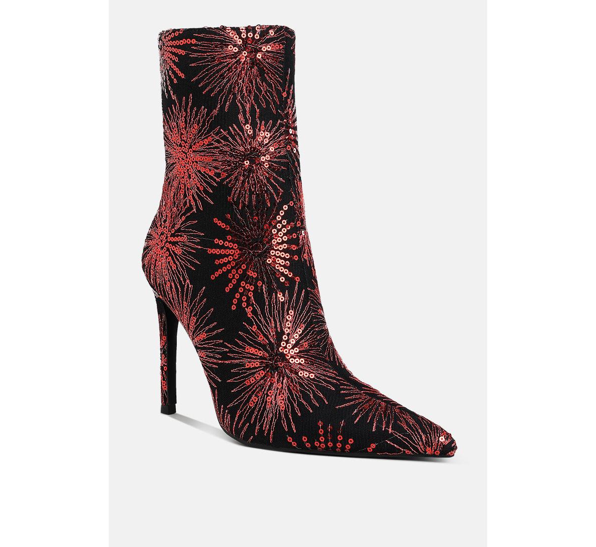 London Rag Oleander Sequin Embellished Stiletto Boots